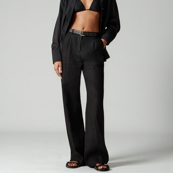 J. Crew Wide-leg Essential pant in linen Size 0 - Picture 1 of 10